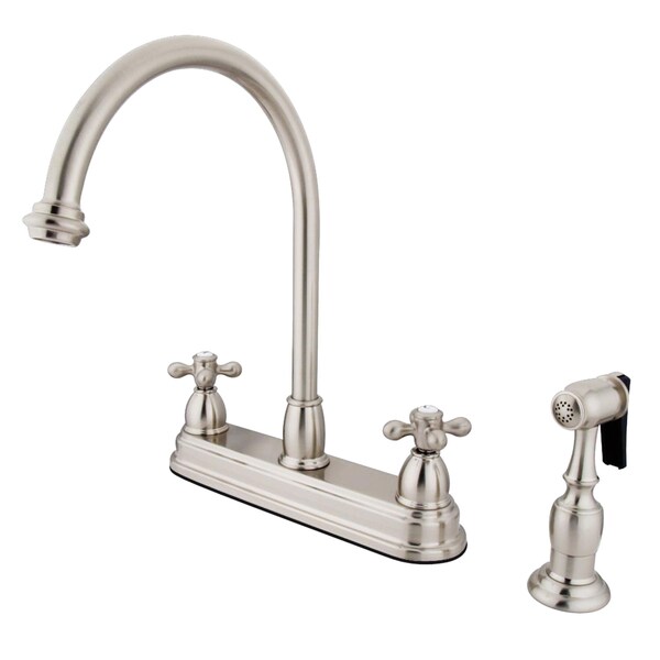 Kingston Brass Restoration Centerset Kitchen Faucet, Brushed Nickel KB3758AXBS - main
